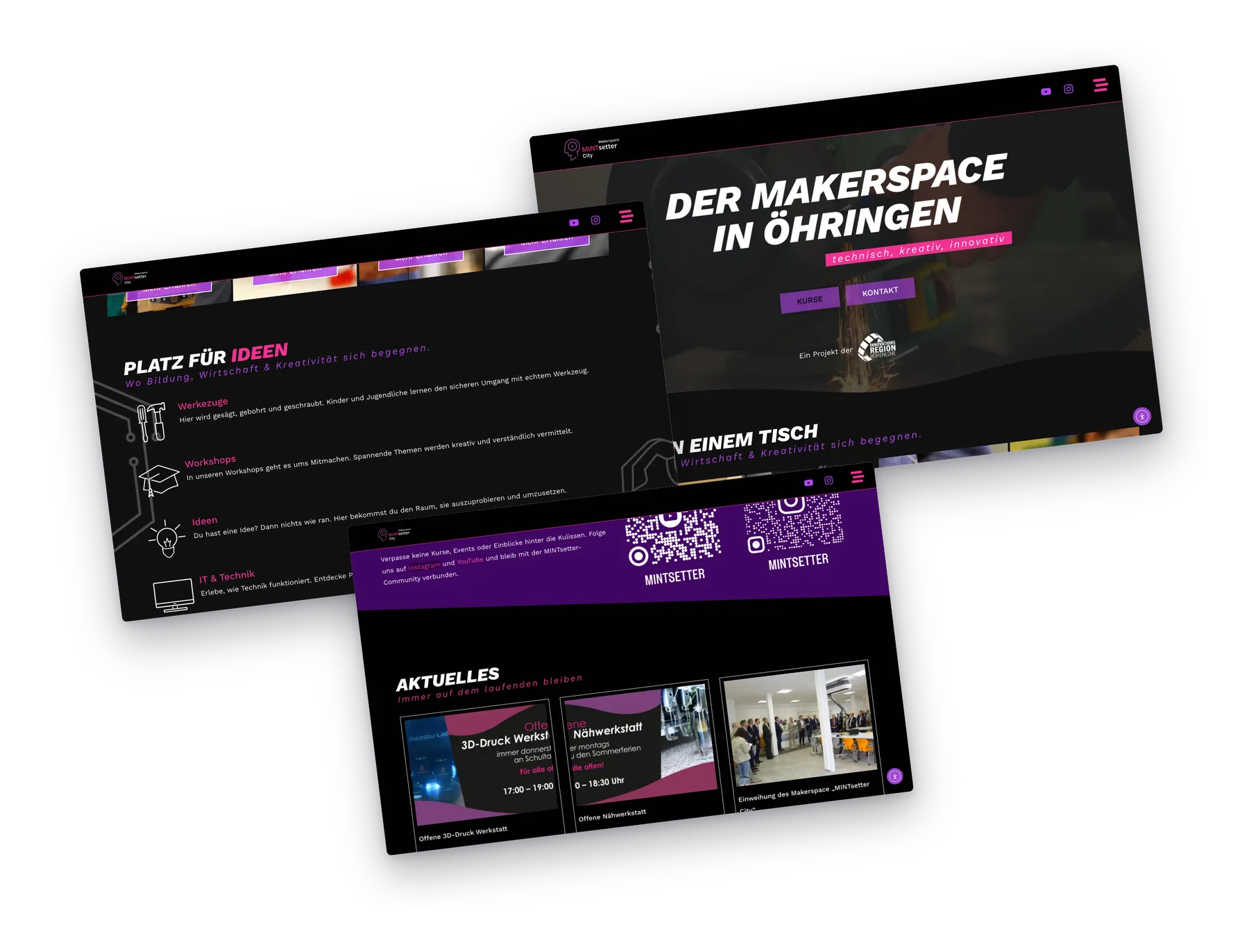 Screens der Website MINTsetter City