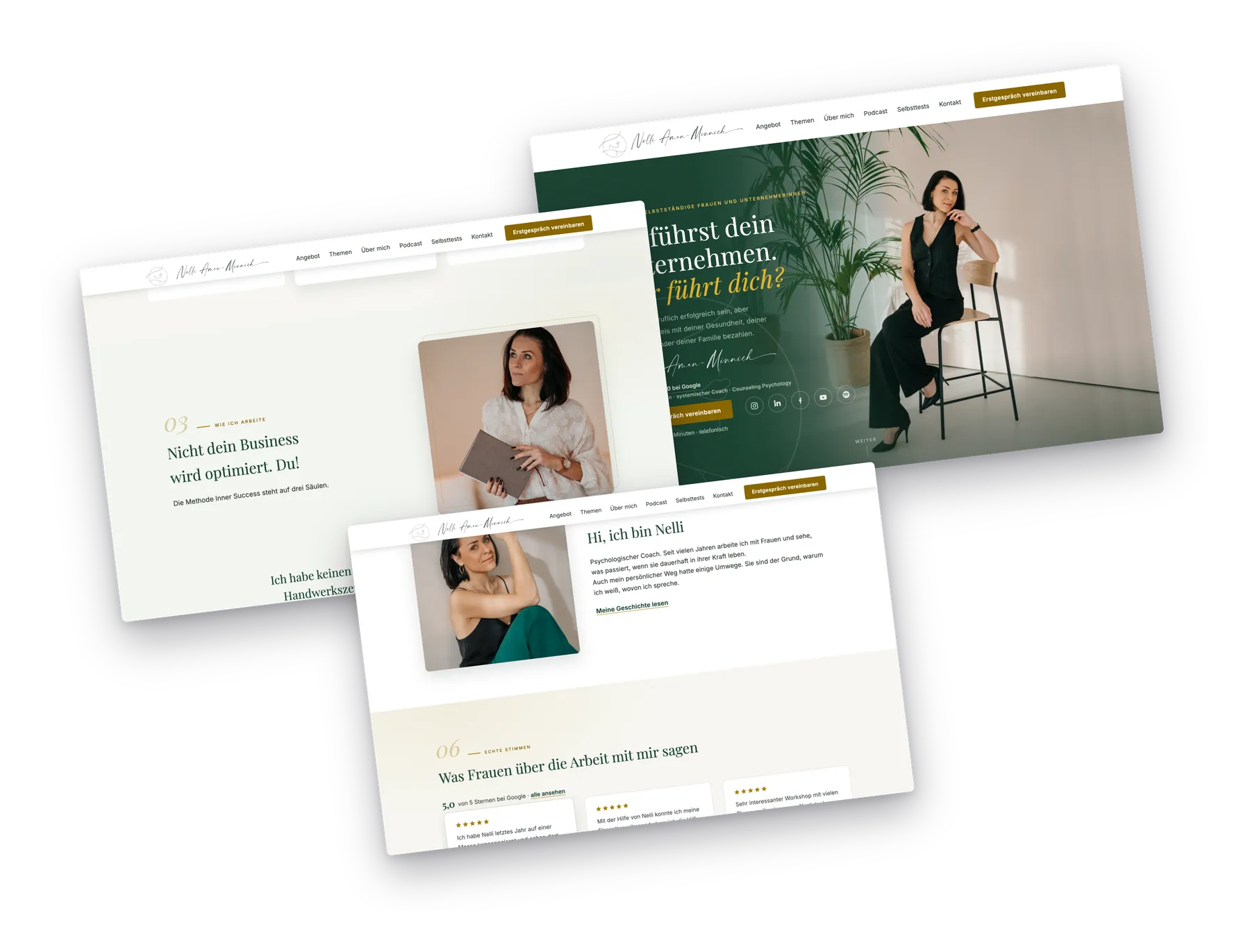 Website Nelli Aman-Minnich auf mehreren Bildschirmen